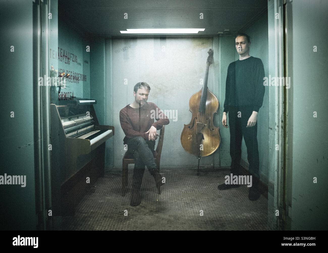 Experiment of Portrait photography with a music band, Germany - Smartphone Captured Stock Image