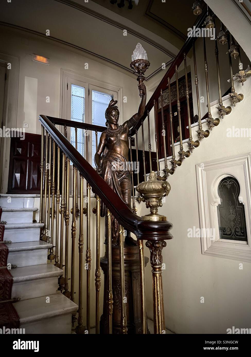 Art Nouveau stairway - Madrid Stock Photo - Alamy