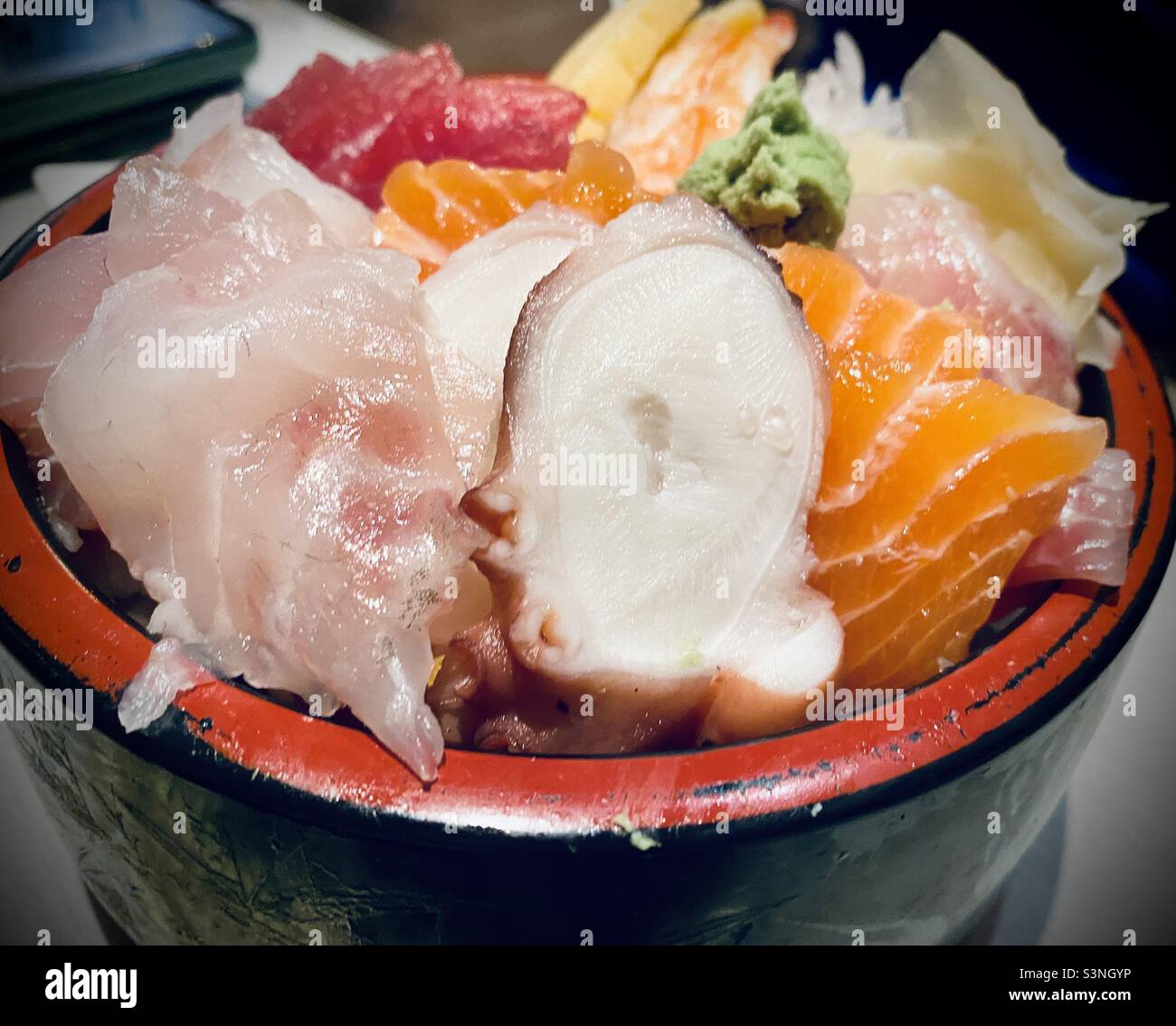 Sashimi bowl - Smartphone Captured Stock Image