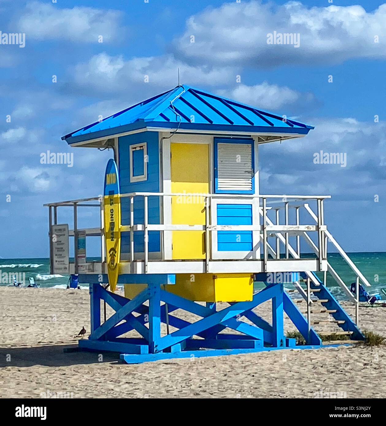 Lifeguard tower on Hollywood beach in Florida Stock Photo
