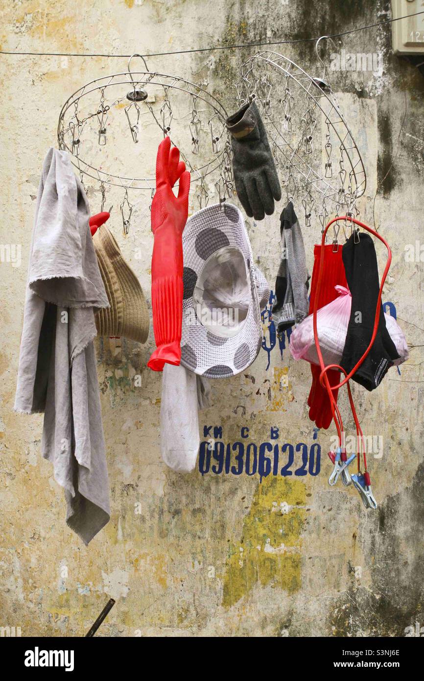 Laundry drying in Hanoi Vietnam Stock Photo Alamy