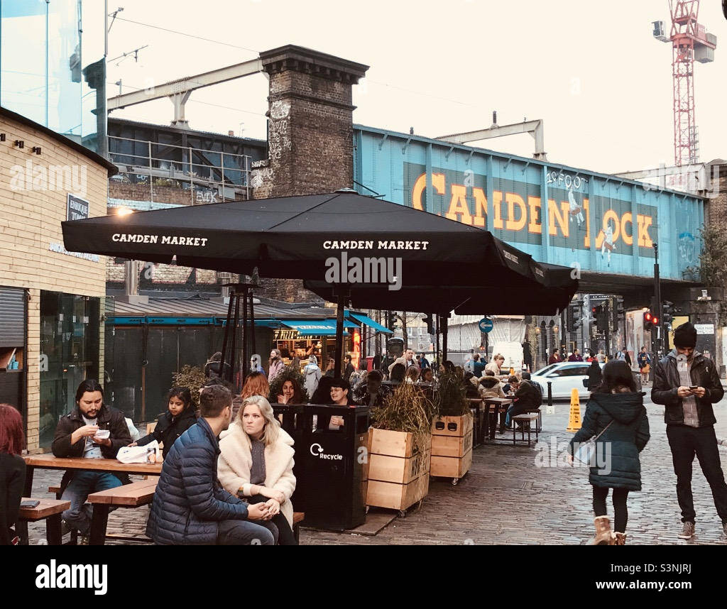 Lunch in Camden Locks Stock Photo Alamy