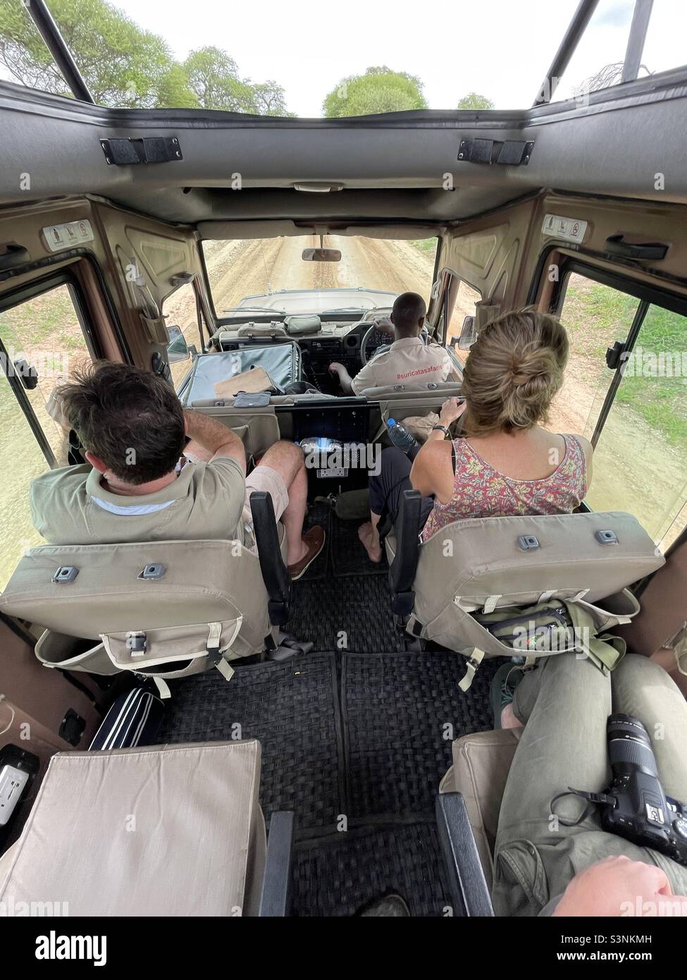 Inside Safari Vehicle, Africa Stock Photo