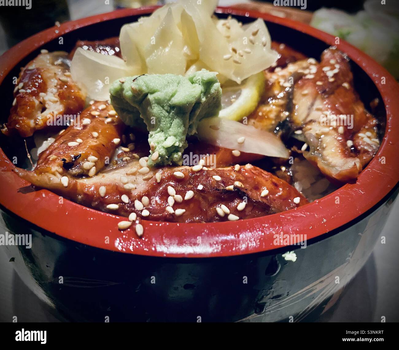 Unagi Don sushi bowl - Smartphone Captured Stock Image