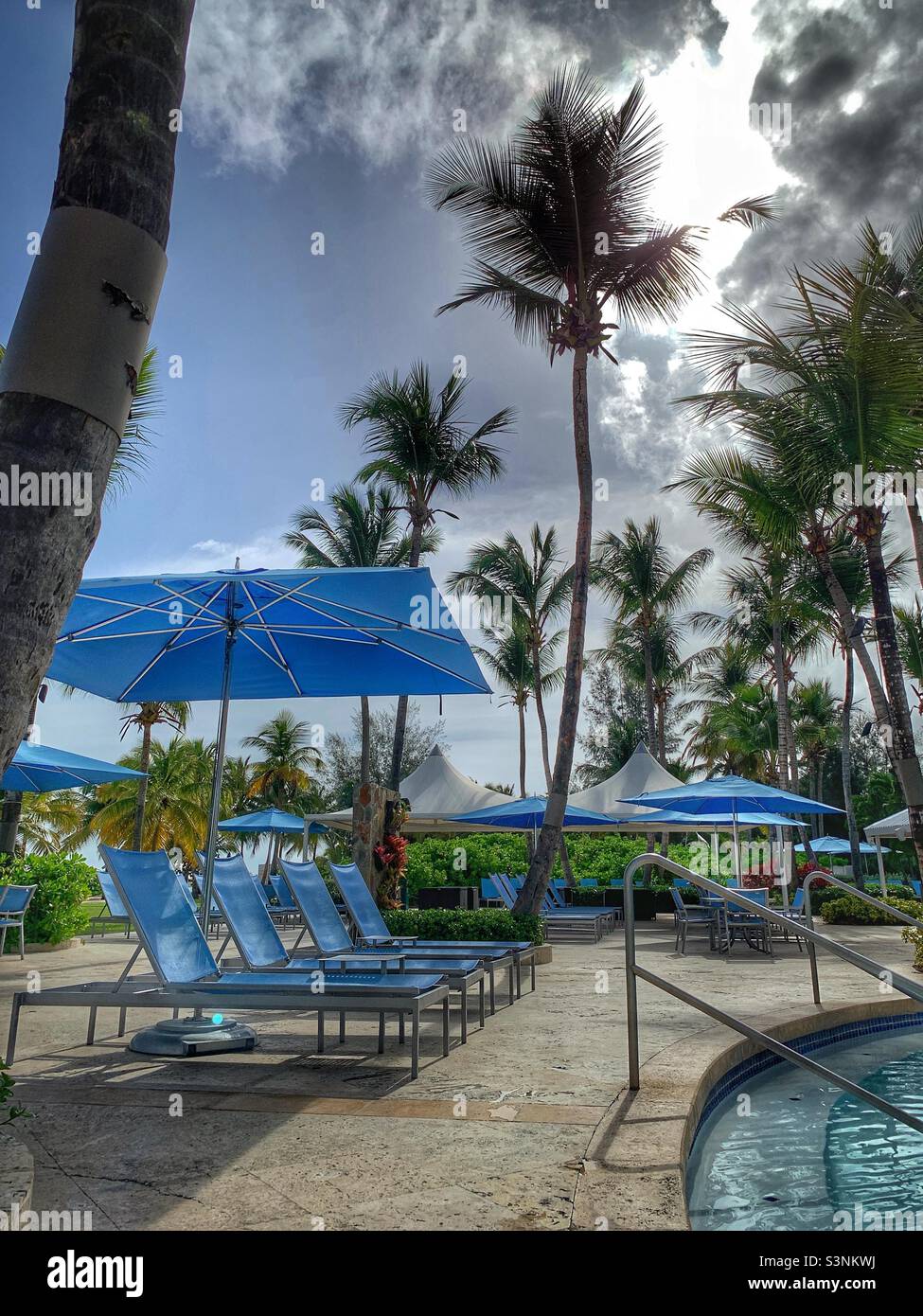 Lounge chair. Courtyard by Marriott Isla Verde Puerto Rico. Stock Photo