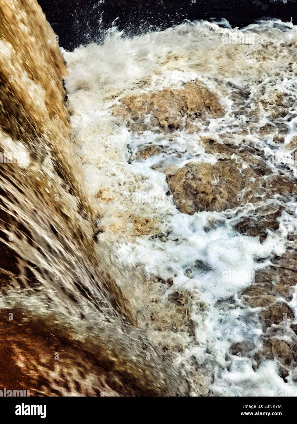 A powerful waterfall and river - Smartphone Captured Stock Image