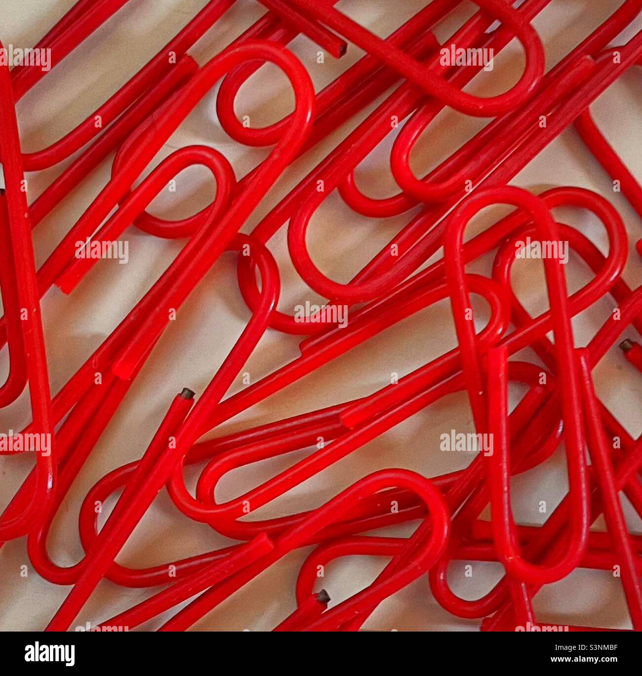 Red Paper Clips Stock Photo