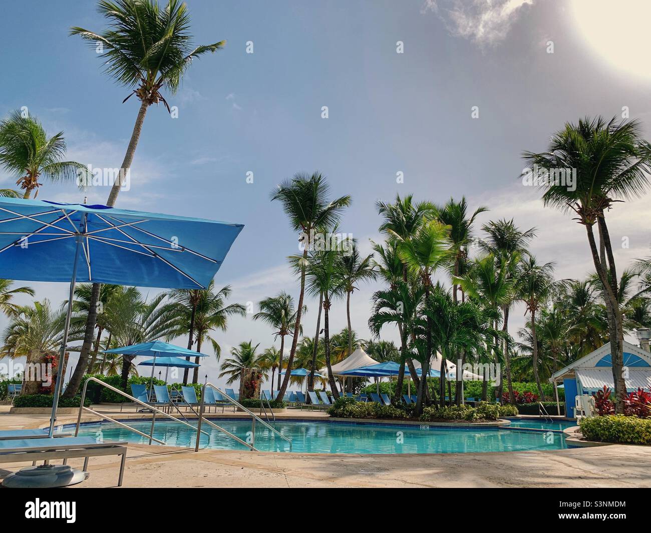 Swimming pool, courtyard by Marriott Isla Verde Puerto Rico. Stock Photo