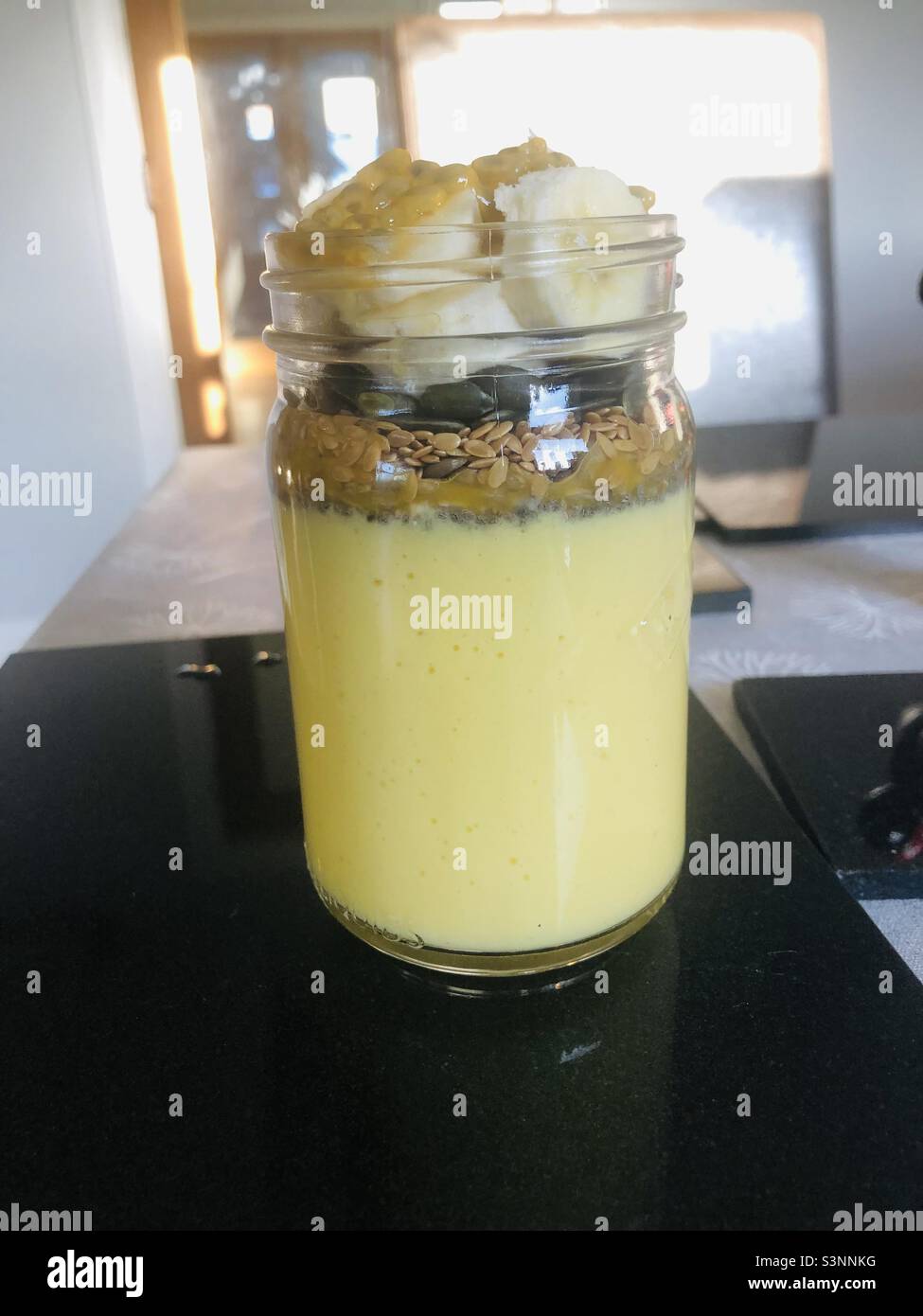 Healthy smoothie breakfast Stock Photo - Alamy