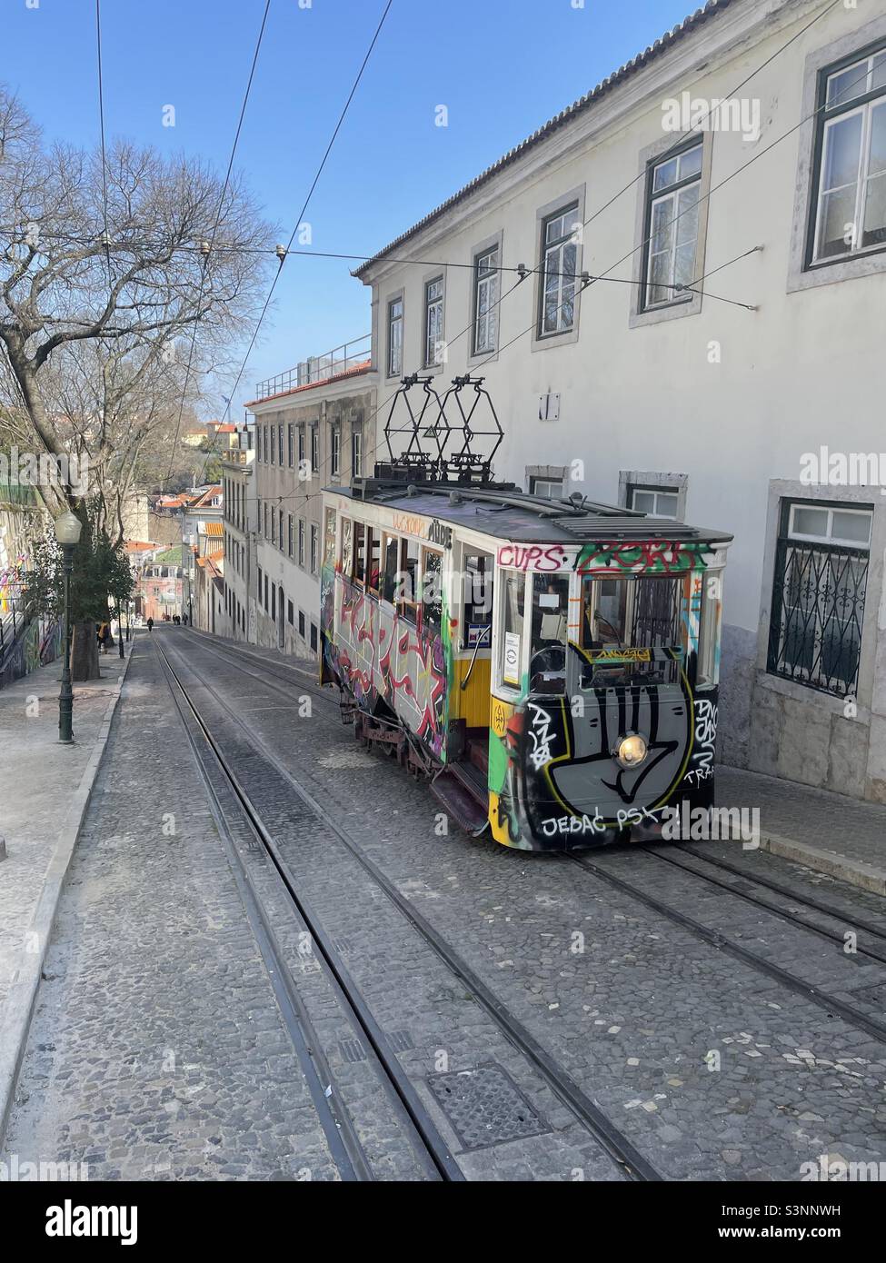 Tram a Lisbona Stock Photo