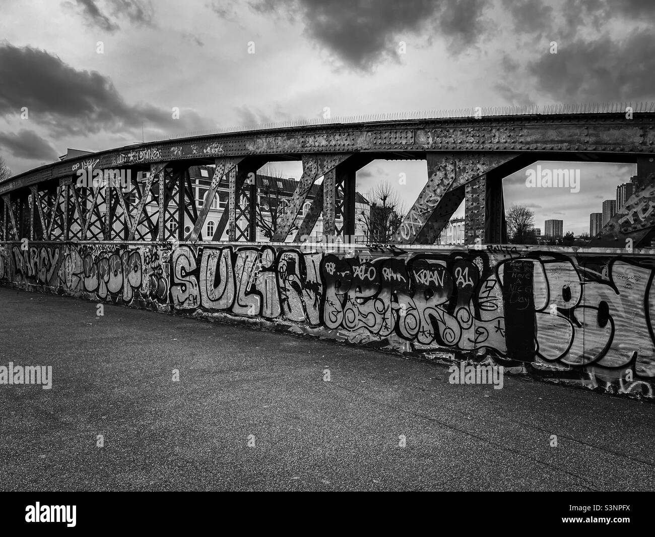 Bridge over railway, Primrose Hill - Smartphone Captured Stock Image