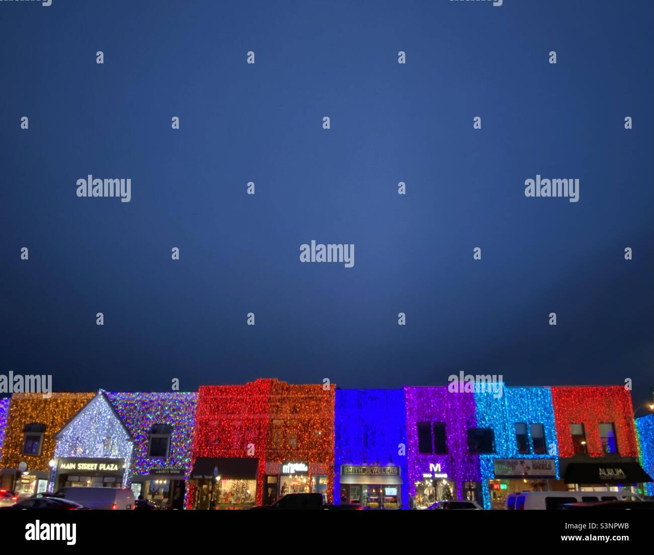 A Christmas light show on downtown Rochester, Michigan Stock Photo Alamy