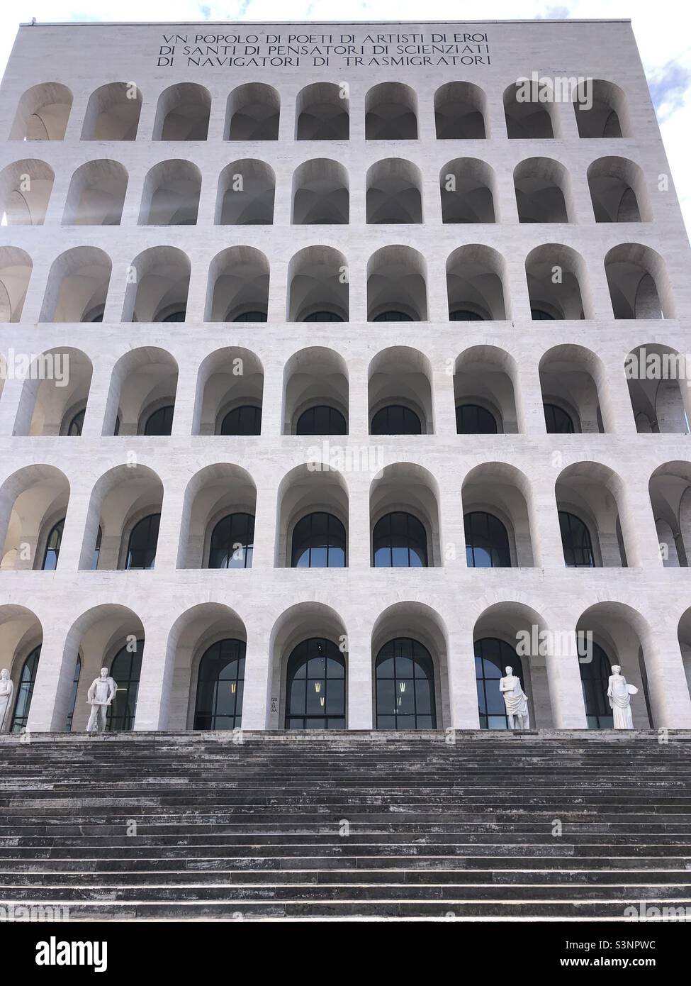 Palazzo della civilita aka Colosseo Quadrato in Rome Italy an iconic  building from Mussolini era that was completed in 1937 Stock Photo - Alamy
