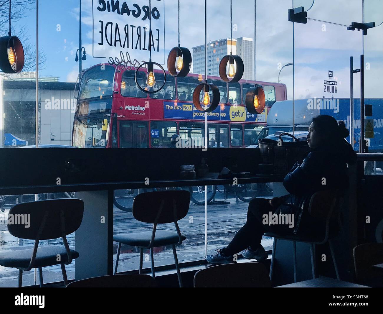 A view at the street in Shepherd’s Bush in London - Smartphone Captured Stock Image