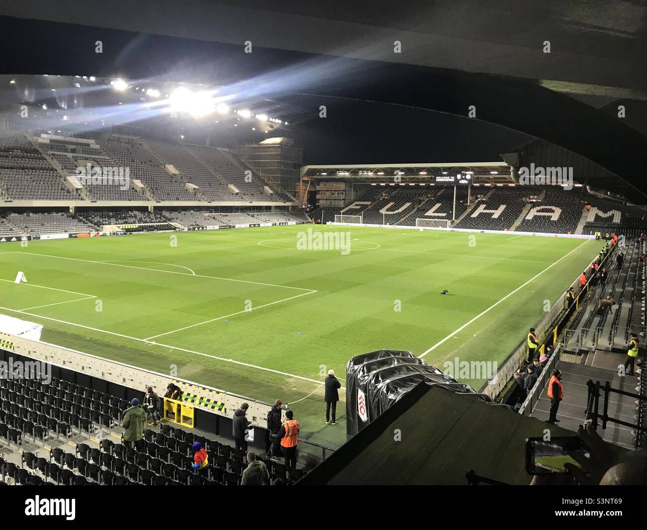 A view at the Craven Cottage stadium of the Fulham FC in London Stock Photo