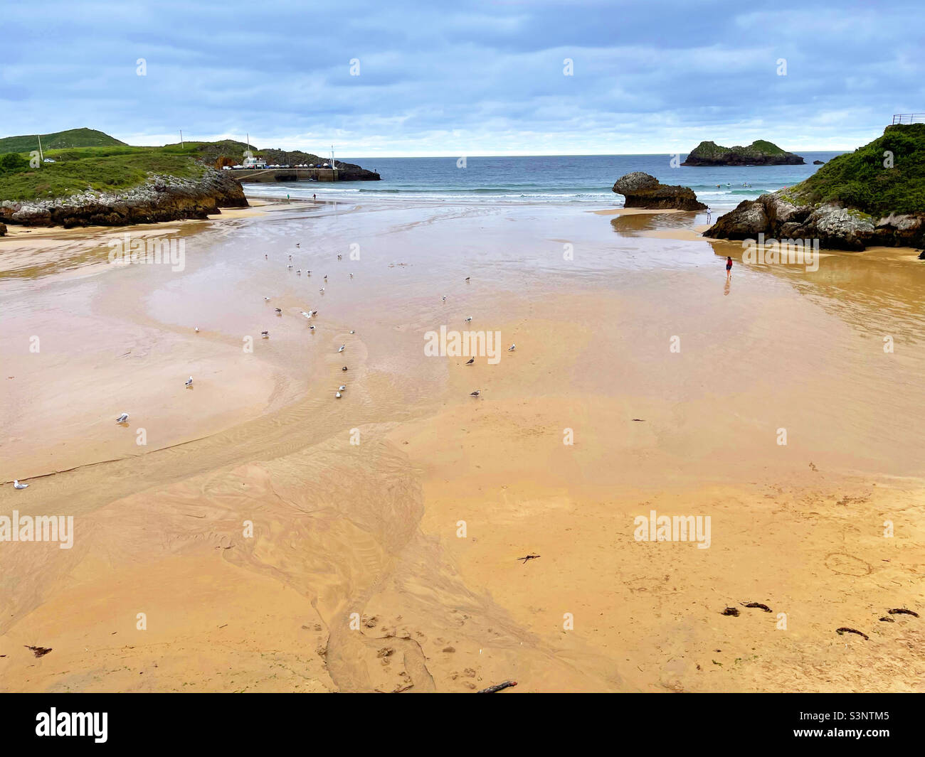 Palombina beach. Celorio, Asturias, Spain. - Smartphone Captured Stock Image