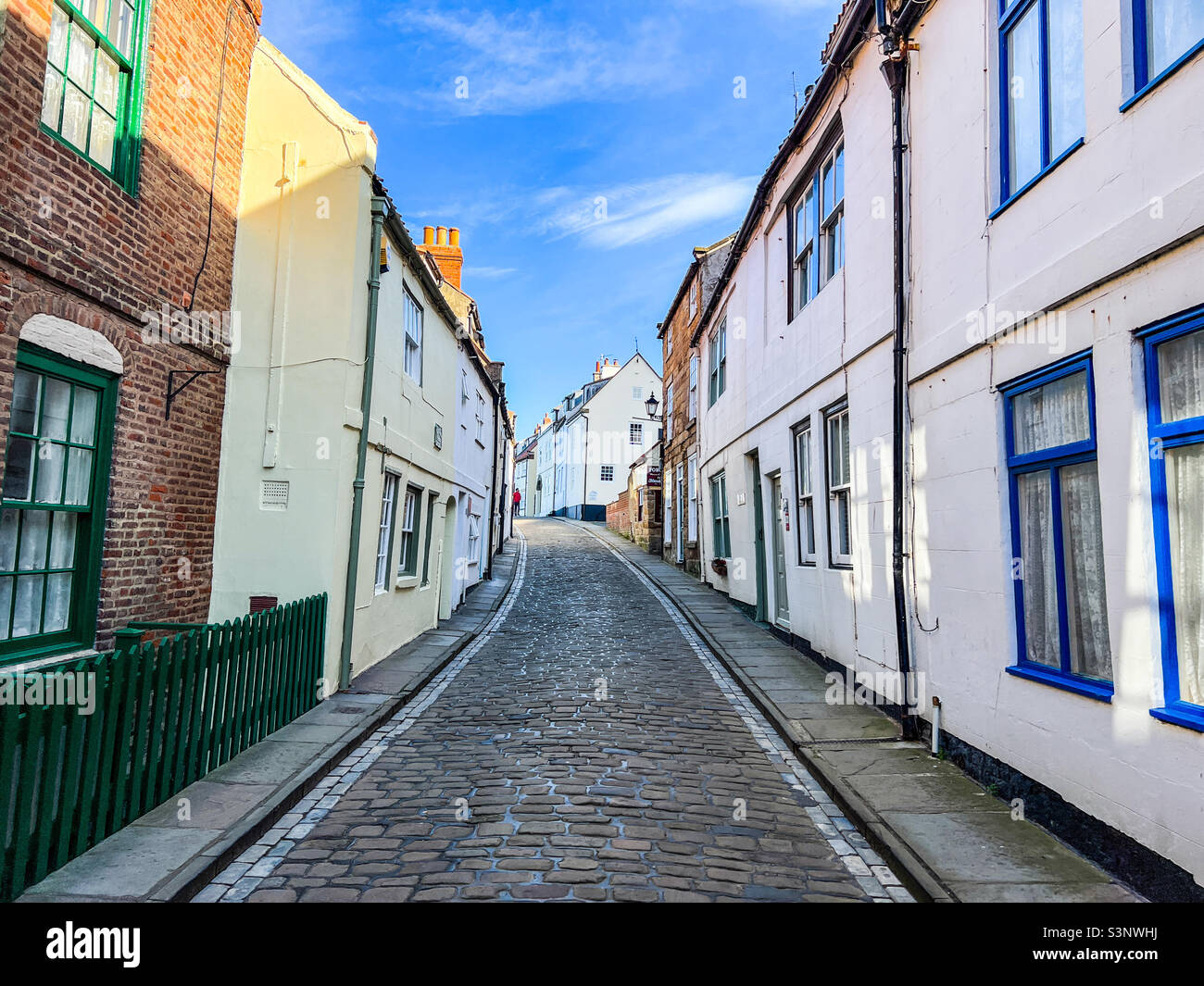 Cottages and flats on Henrietta street in Whitby Stock Photo Alamy
