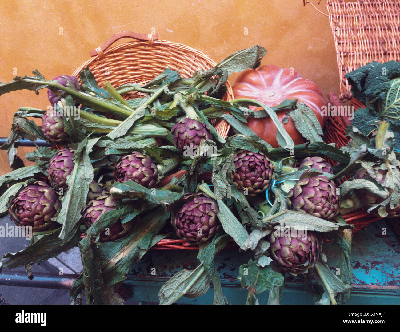 Artichokes on a street stall - Smartphone Captured Stock Image