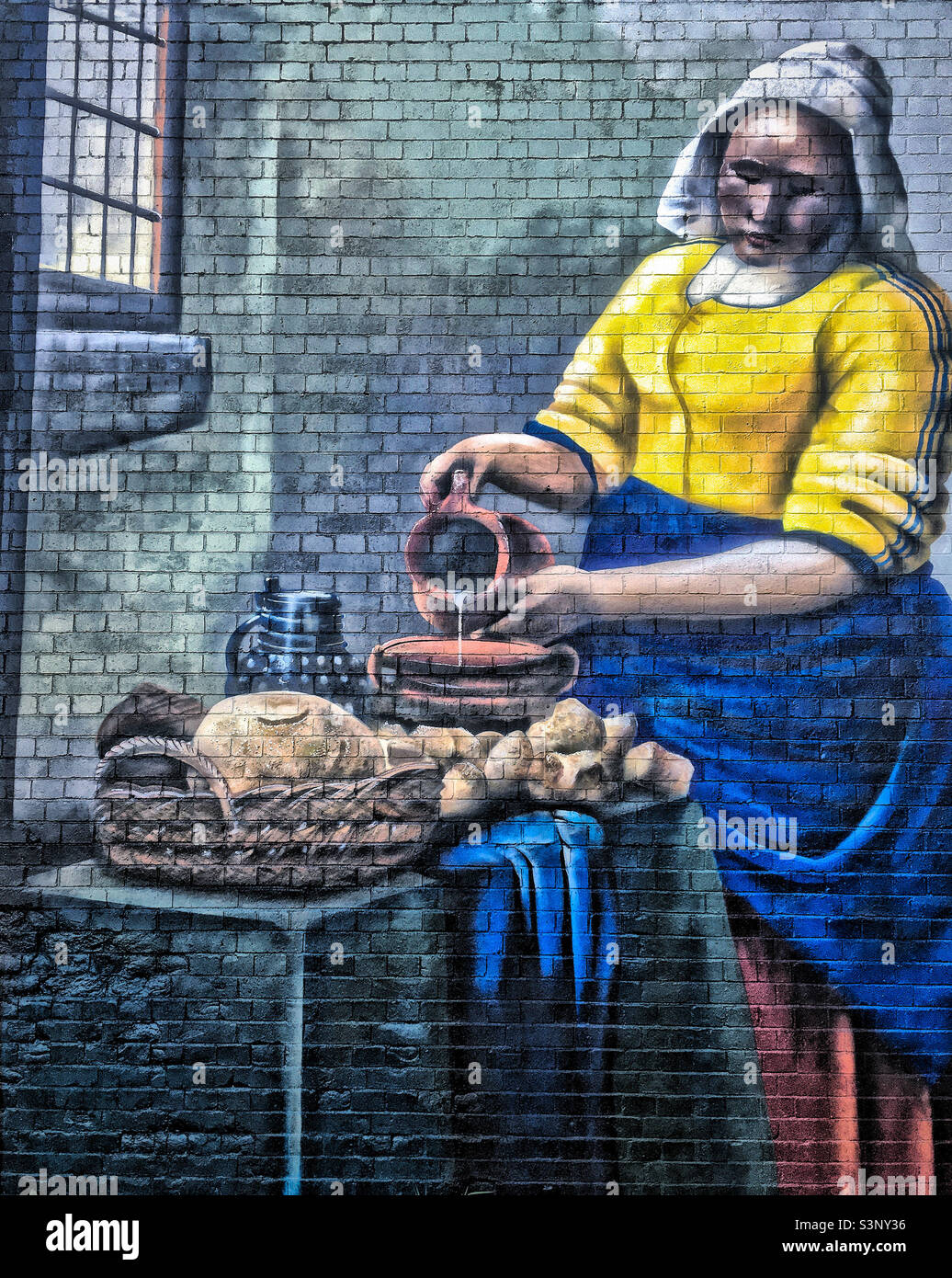 Graffiti Art on the wall of a building in Ladywell - Smartphone Captured Stock Image