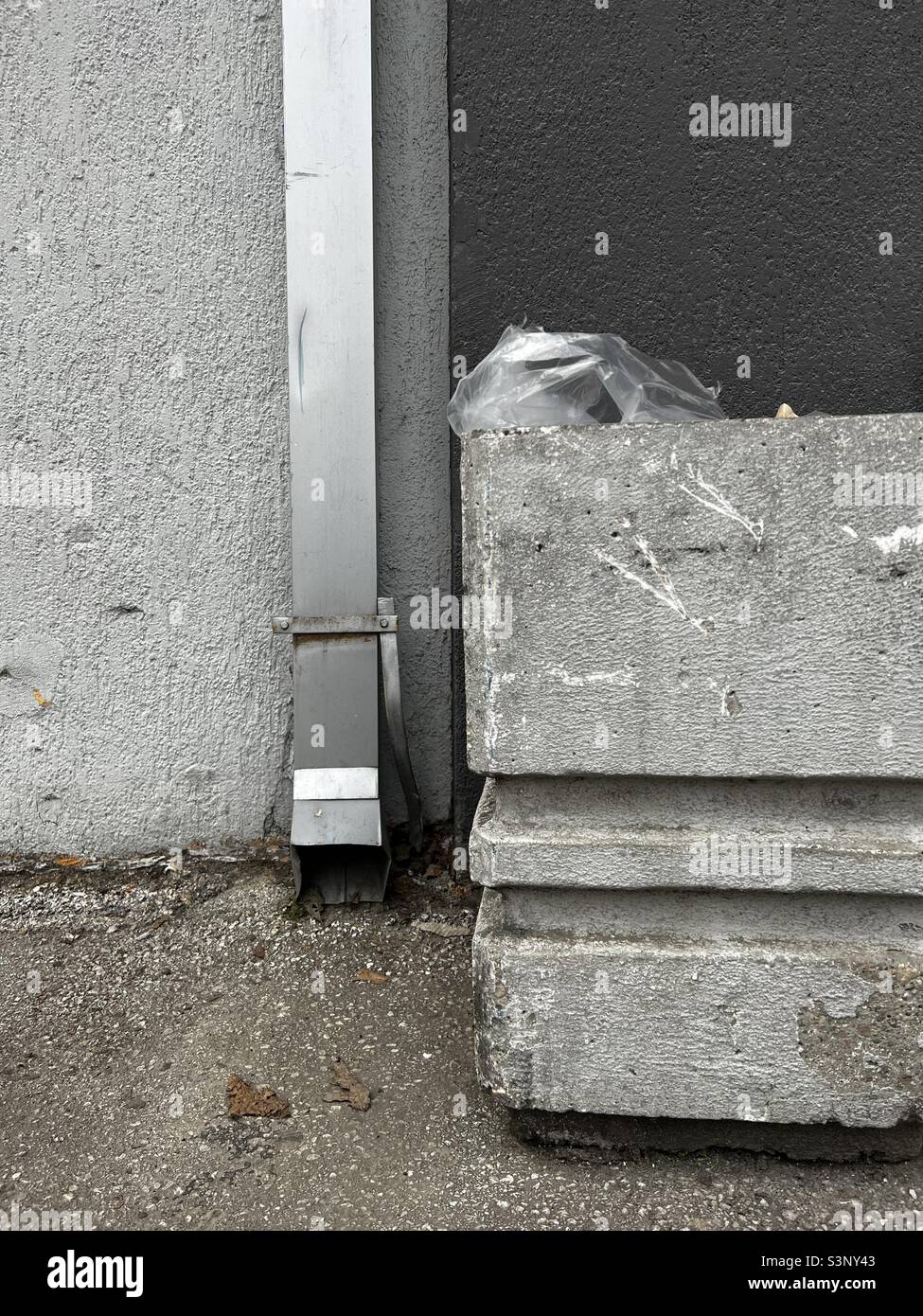Concrete garbage bin - Smartphone Captured Stock Image