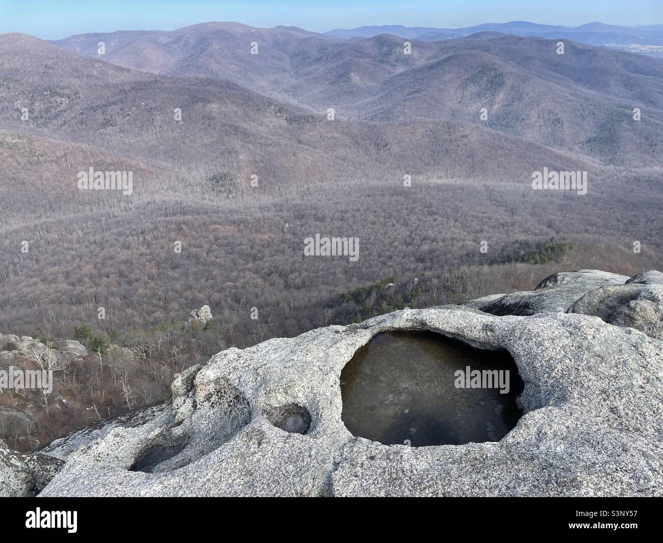 The summit of Old Rag in Shenandoah National Park. Stock Photo