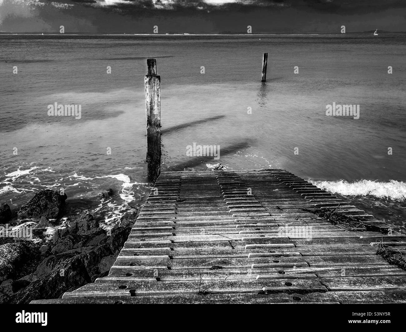Slipway at Gurnard, Cowes, Isle of Wight - Smartphone Captured Stock Image