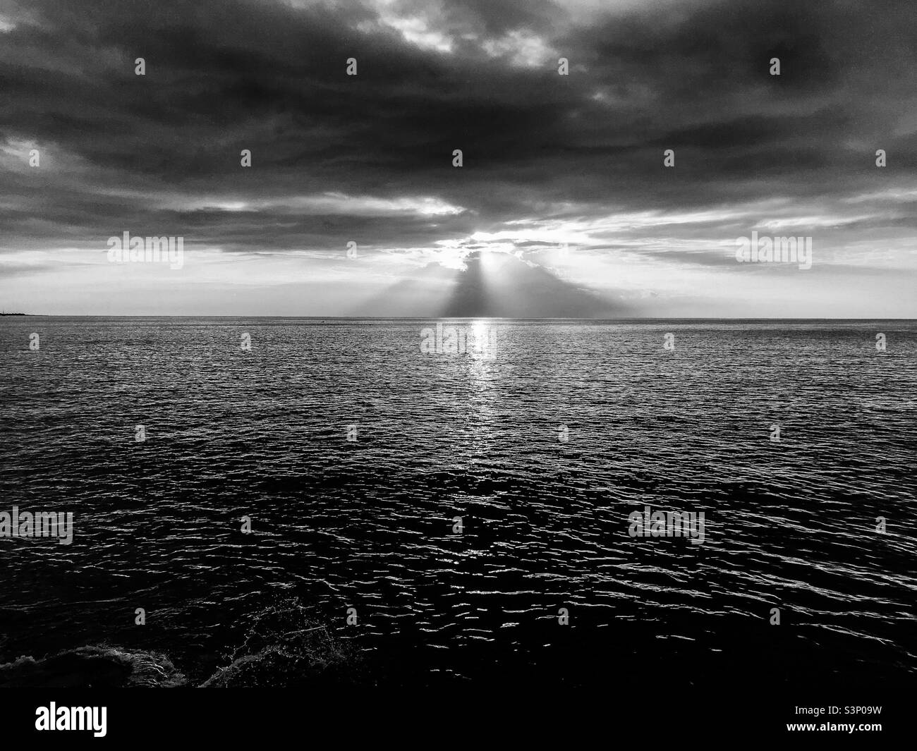 Golden hour sunset Black and White Stock Photos & Images - Alamy