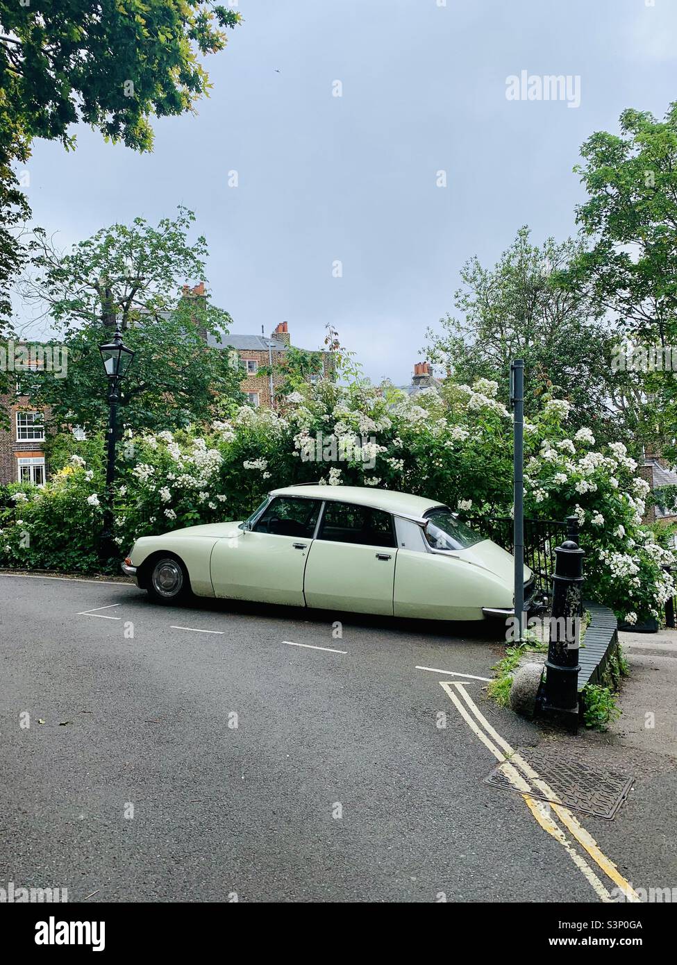 Vintage car in Hampstead Village Stock Photo Alamy