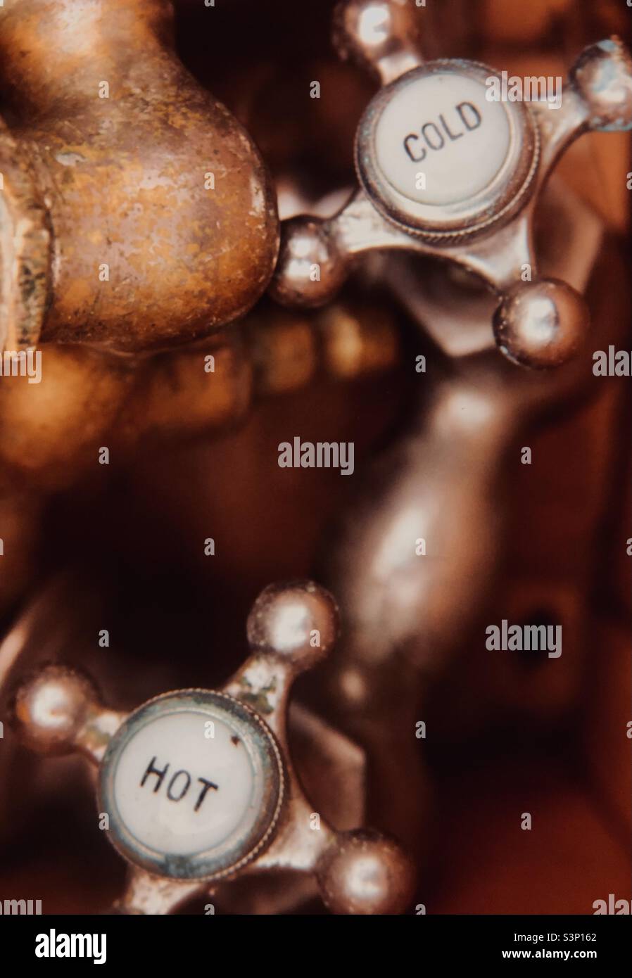 Hot and Cold Water Taps Stock Photo Alamy