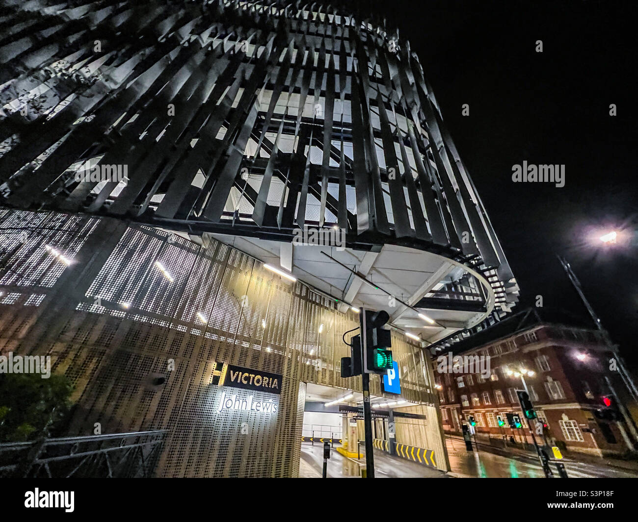 Victoria Leeds multi storey car park at night Stock Photo - Alamy