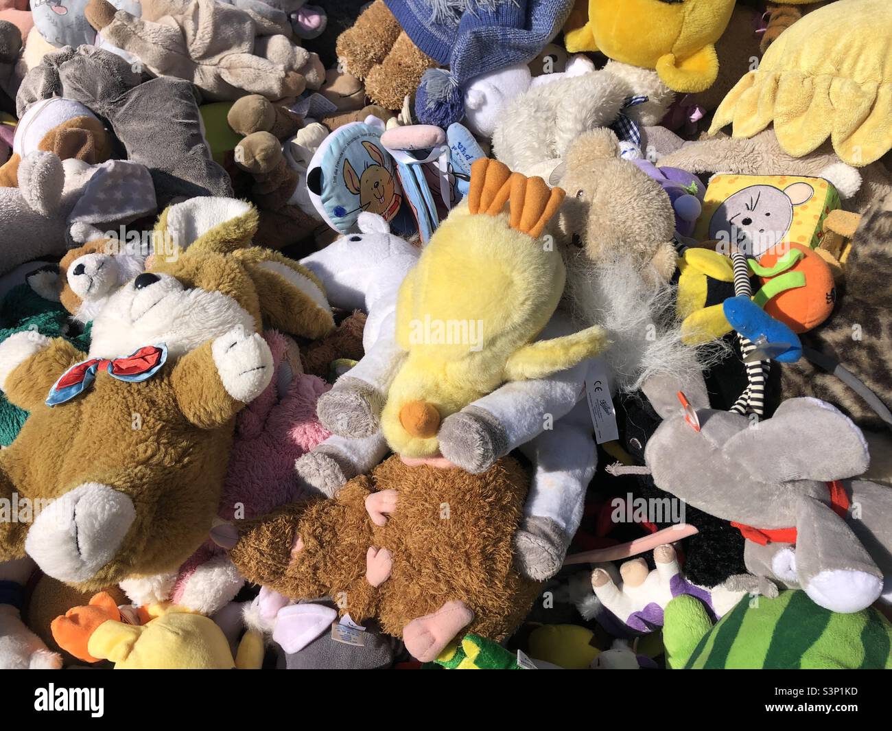 Fluffy toys in a street market - Smartphone Captured Stock Image