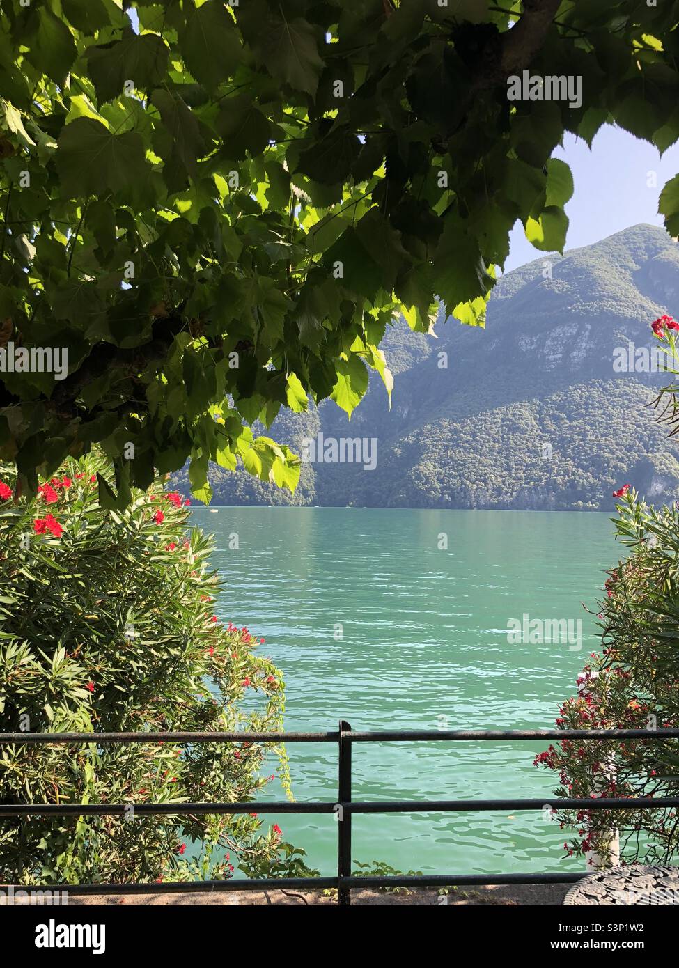 Lake Lugano Italy Idyllic Beauty - Smartphone Captured Stock Image