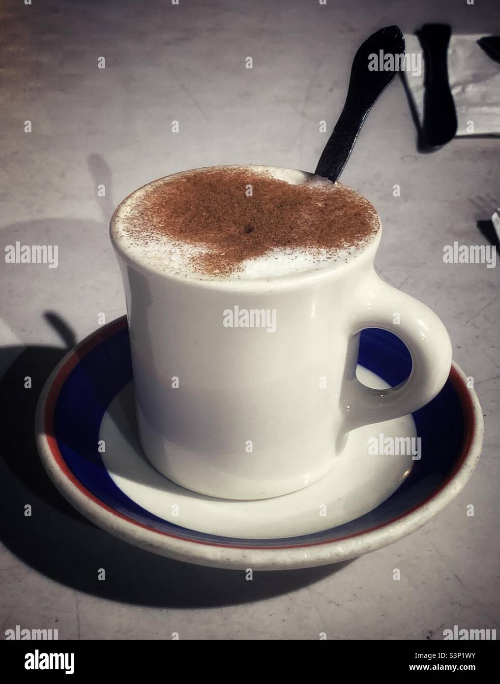 Hot coffee cappuccino - Smartphone Captured Stock Image