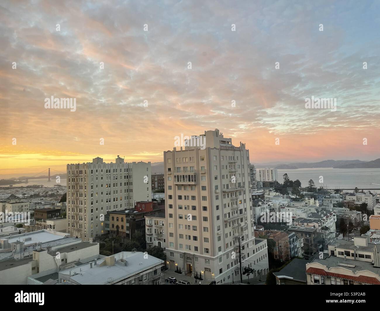 High angle view of Russian Hill, San Francisco - Smartphone Captured Stock Image