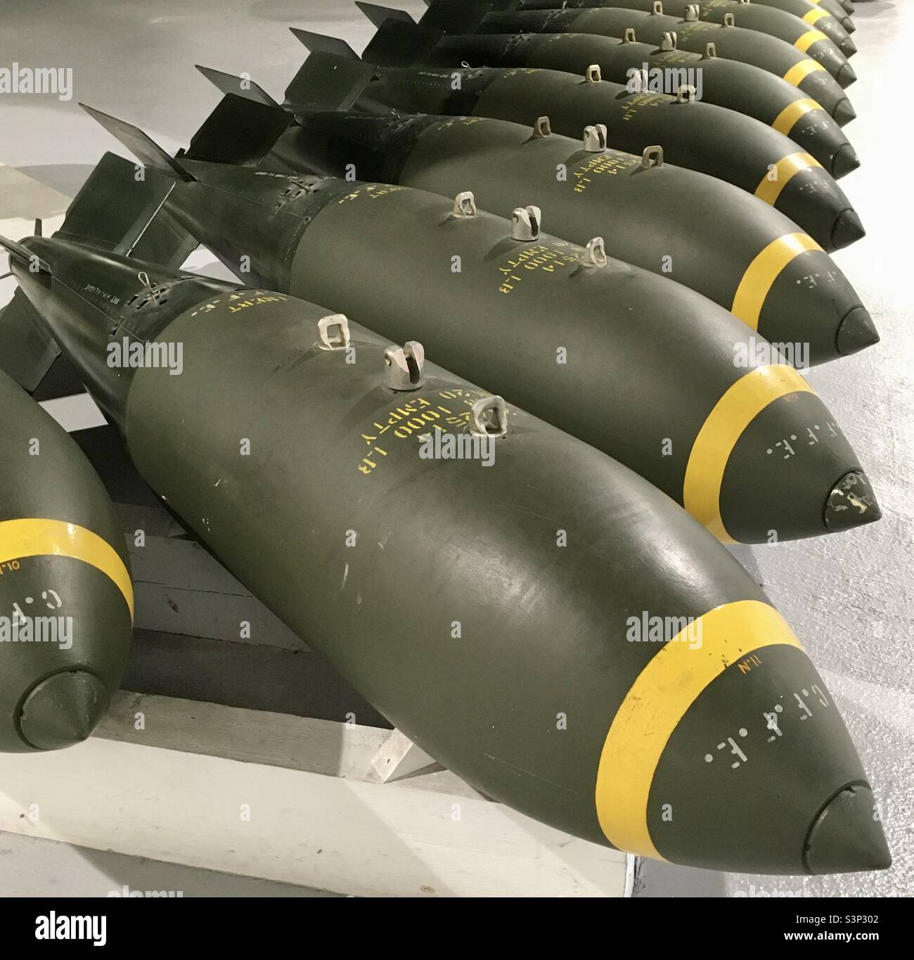 Lines of 1000lb Bombs - Smartphone Captured Stock Image