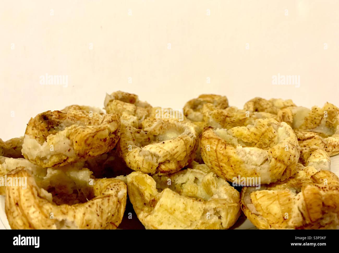 Fríes plantains in the form of baskets. Latin american cuisine. Havana, Cuba. Food background - Smartphone Captured Stock Image