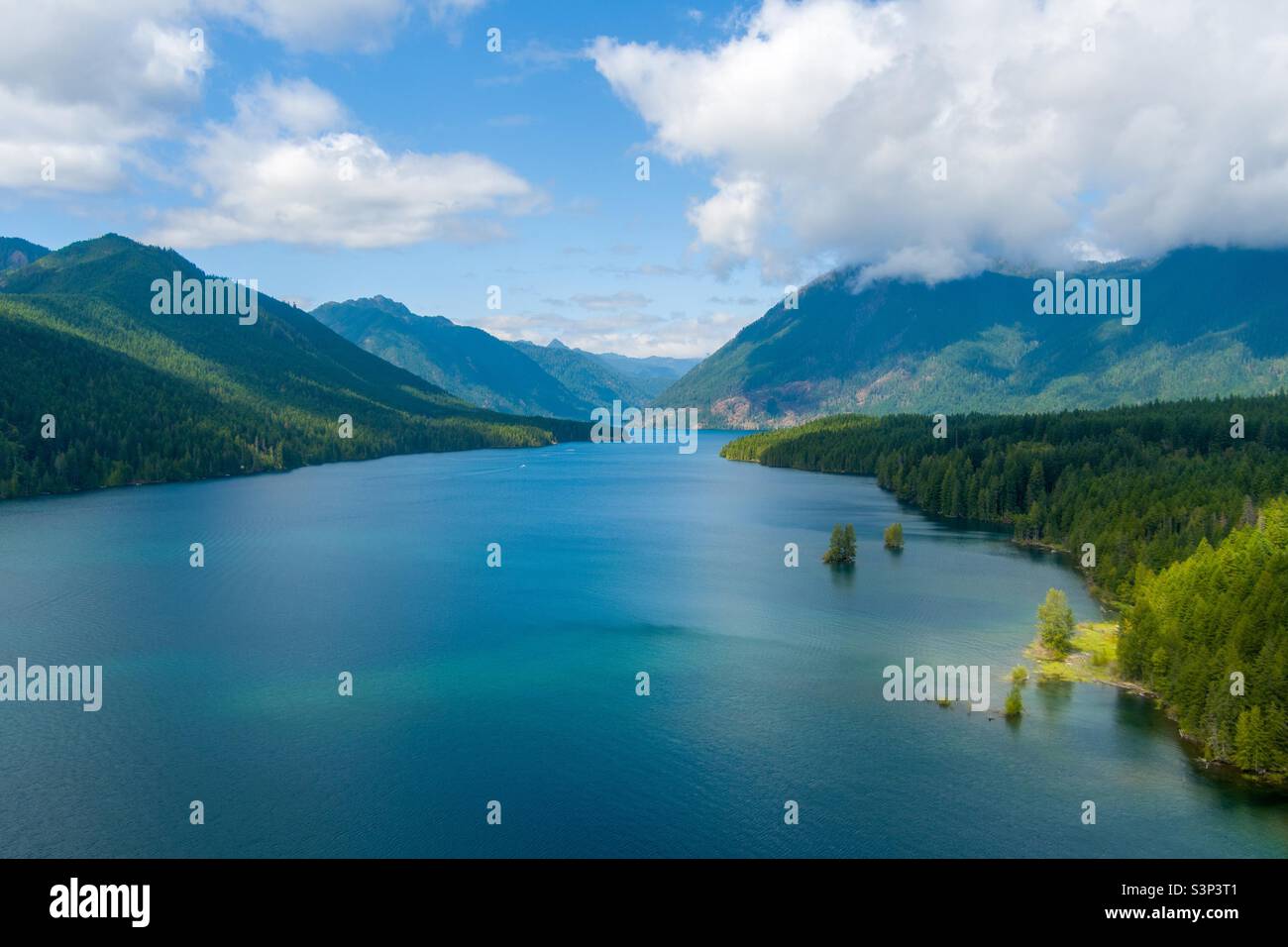 Lake Cushman in August - Smartphone Captured Stock Image