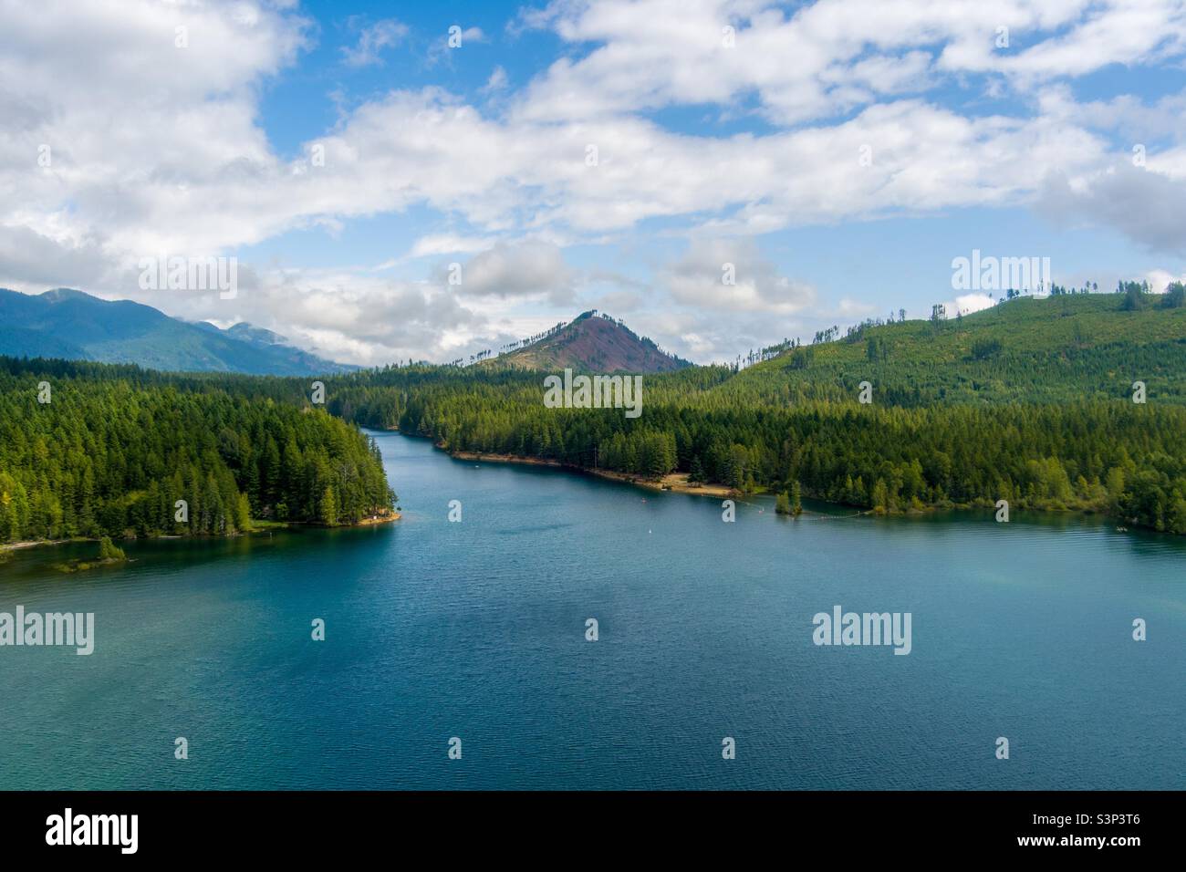 Lake Cushman on a beautiful day - Smartphone Captured Stock Image