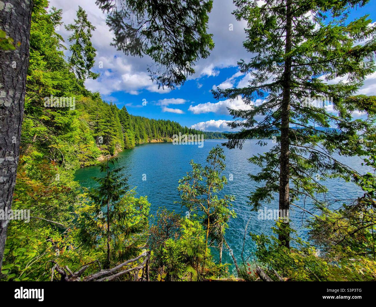 Beautiful lake Cushman in Washington State - Smartphone Captured Stock Image