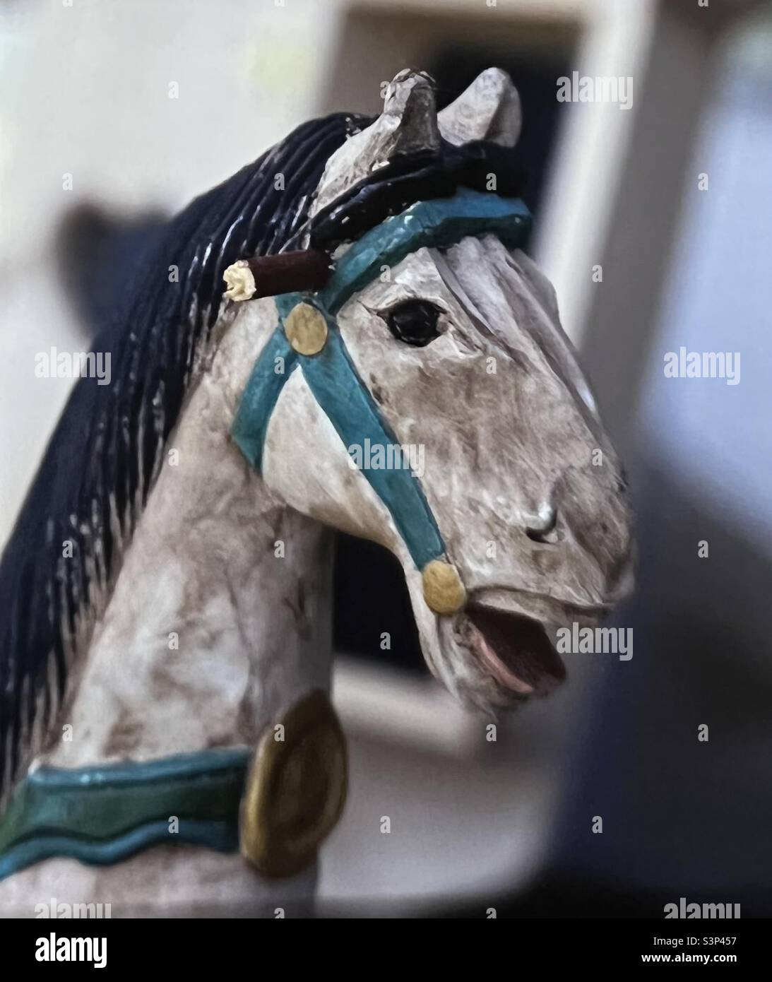 Antique carved Rocking Horse - Smartphone Captured Stock Image