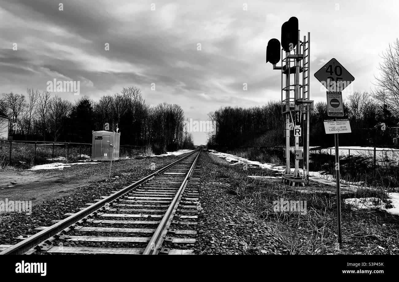 Train Tracks, March Stock Photo Alamy