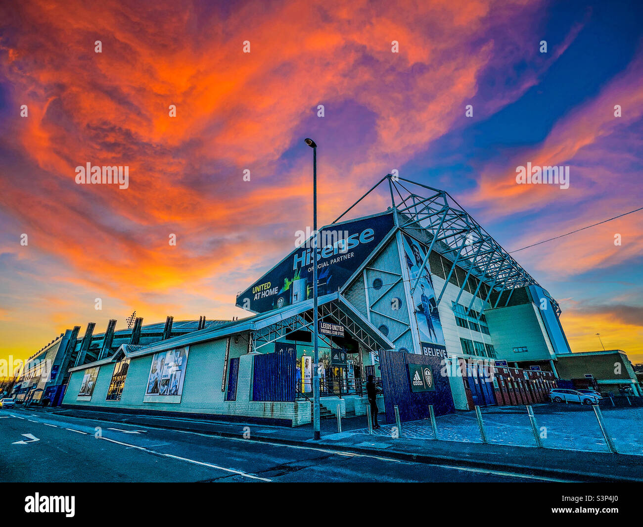 Elland Road football stadium, home of Leeds United - Smartphone Captured Stock Image