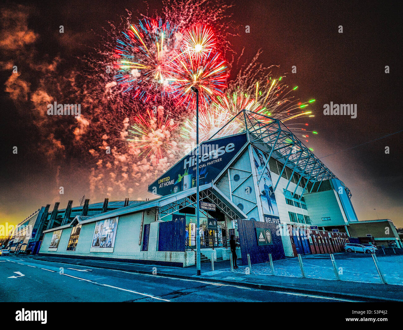 Elland Road football stadium, home of Leeds United - Smartphone Captured Stock Image