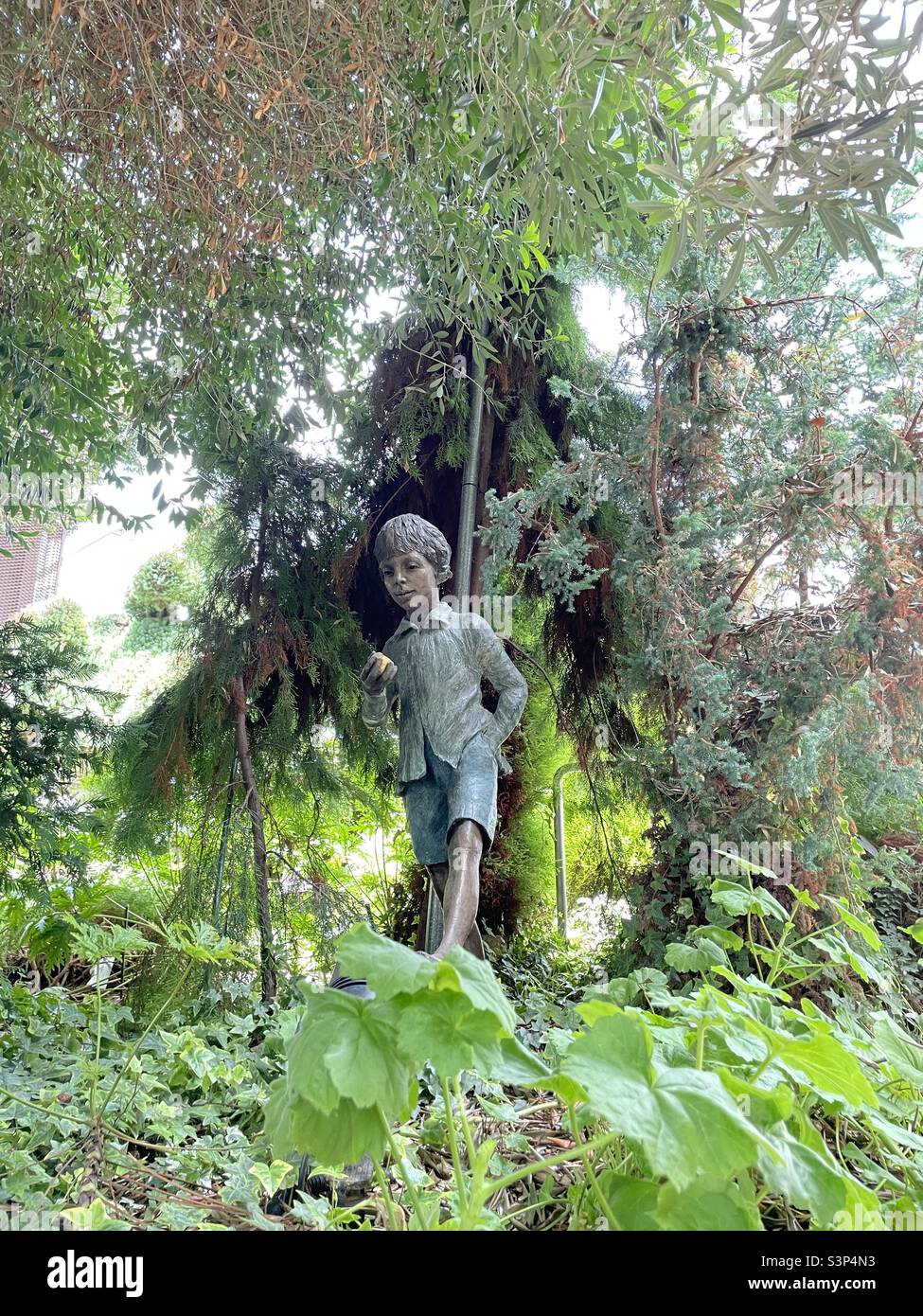 Boy in a garden Stock Photo