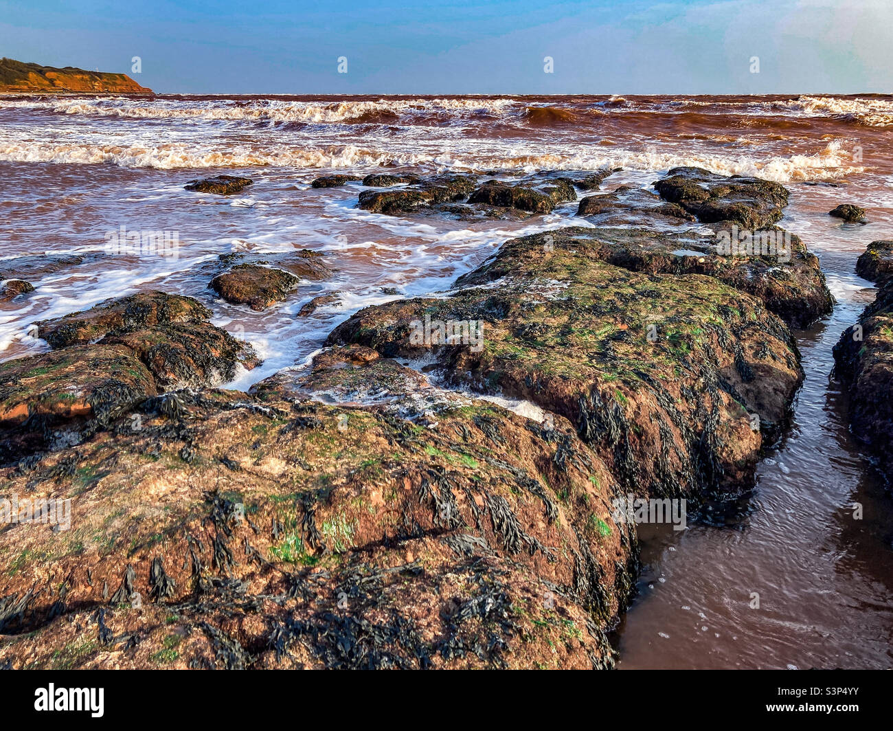 On the beach at Exmouth, Devon - Smartphone Captured Stock Image