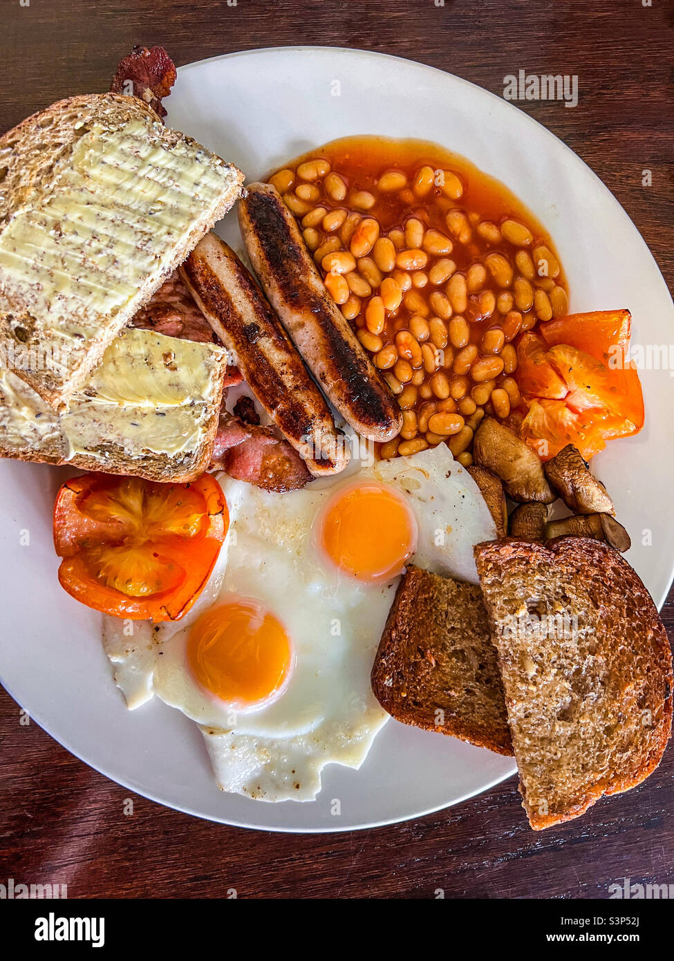 Full English breakfast - Smartphone Captured Stock Image