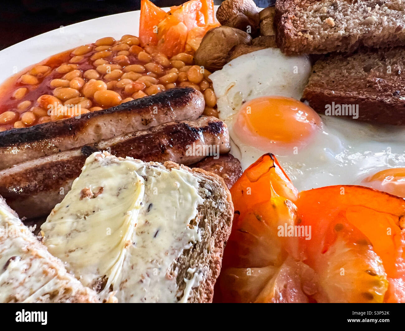 Full English breakfast - Smartphone Captured Stock Image