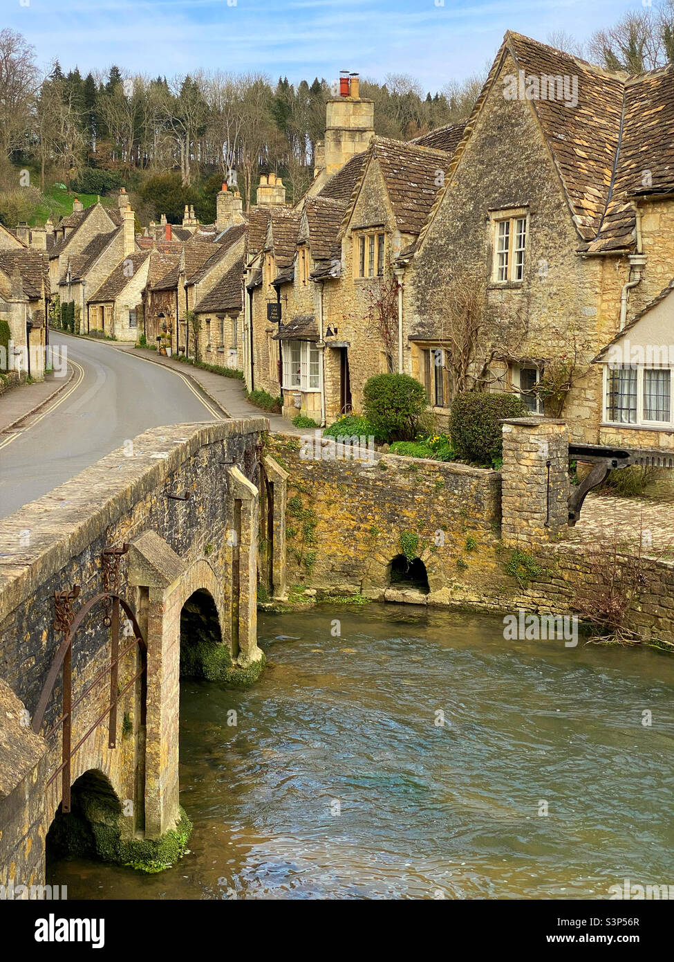 Castle Combe in Wiltshire is considered to be one of the prettiest villages in England. It is popular with tourists & has been used as movie film locations. Photo ©️ COLIN HOSKINS. - Smartphone Captured Stock Image