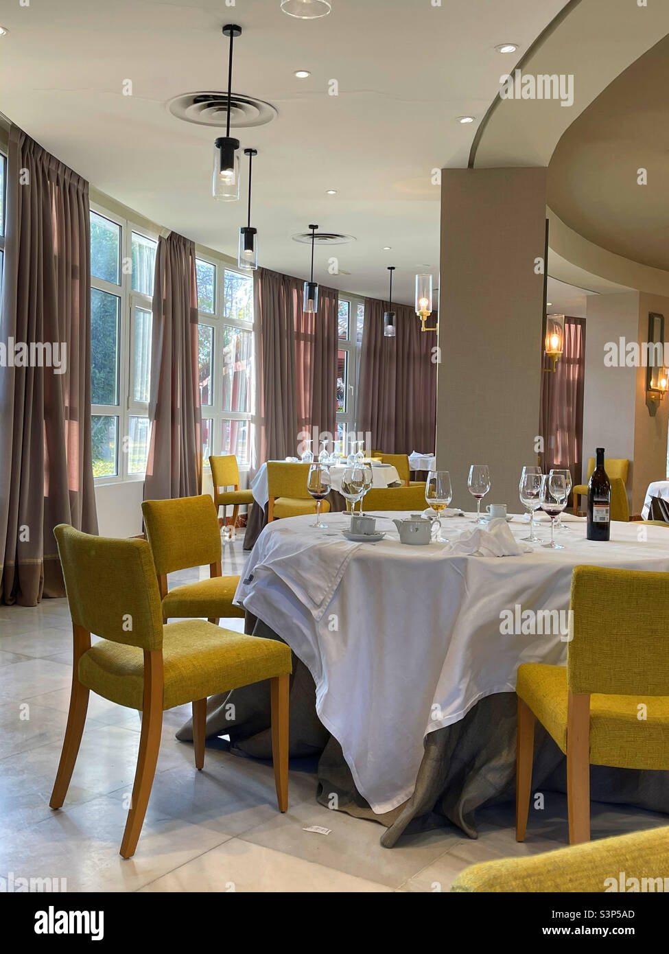 Restaurant, indoor view. - Smartphone Captured Stock Image