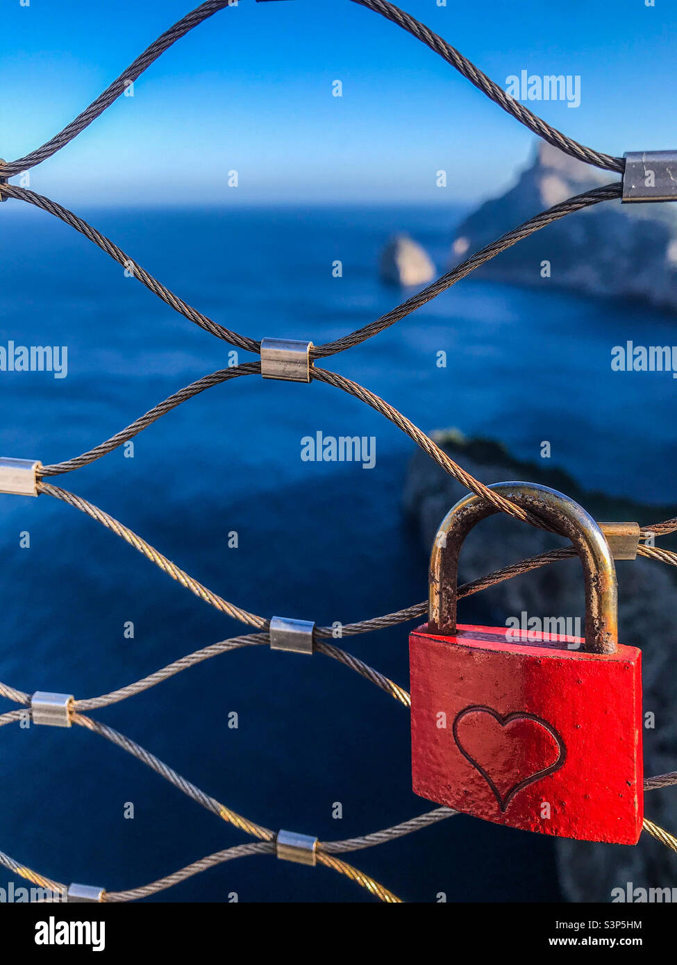 Love lock, Formentor, Mallorca - Smartphone Captured Stock Image